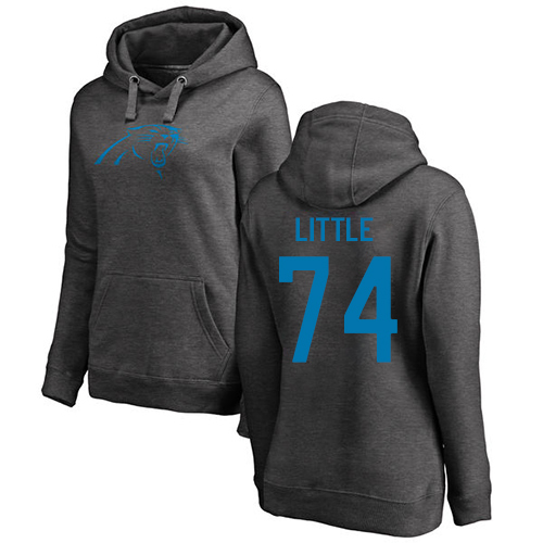 Carolina Panthers Ash Women Greg Little One Color NFL Football #74 Pullover Hoodie Sweatshirts->women nfl jersey->Women Jersey